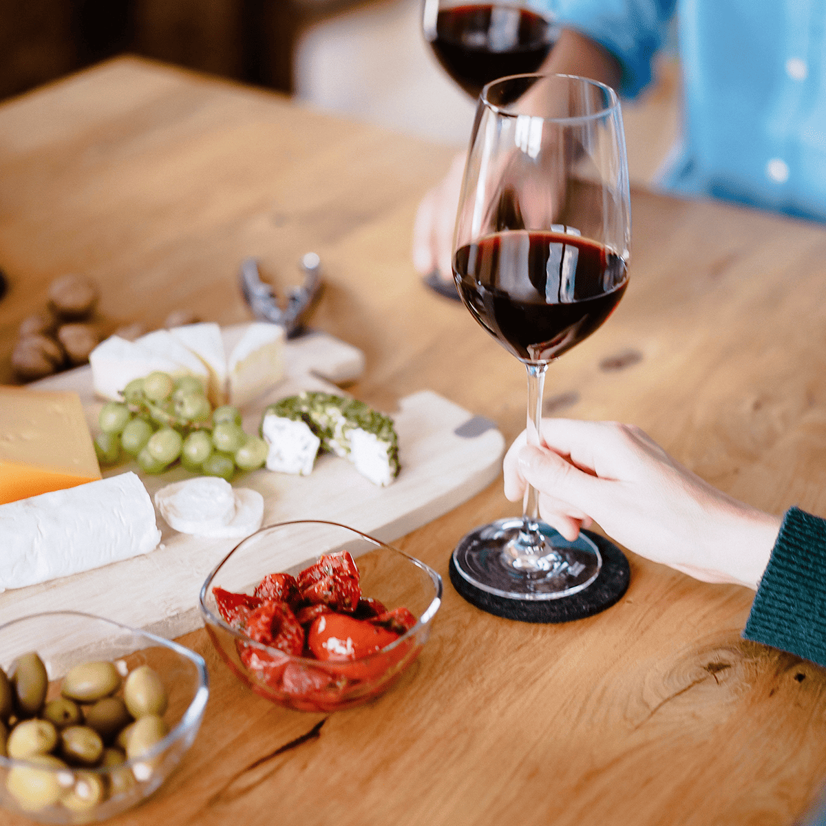 Rotwein in Glas